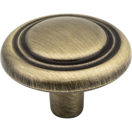 Elements 1-1/4" Diameter Brushed Antique Brass Kingsport Cabinet Mushroom Knob 202AB